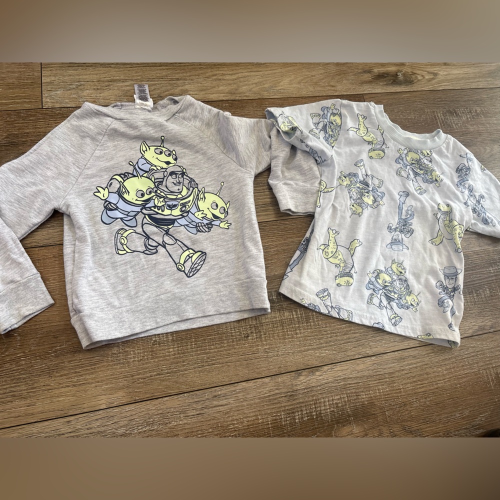 Disney Gray and Yellow Toy Story Kids' Sweatshirt Set size 5